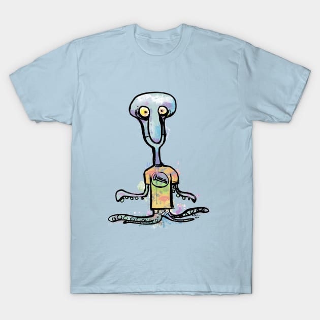 Bad-Night Squidward T-Shirt by GeneD